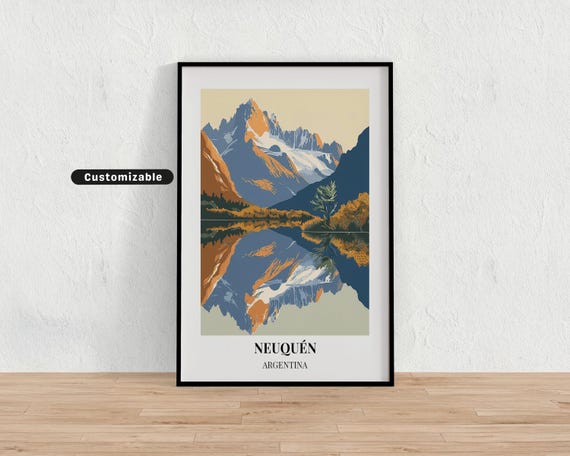 Neuqun Argentina Travel Poster Custom Wall Art