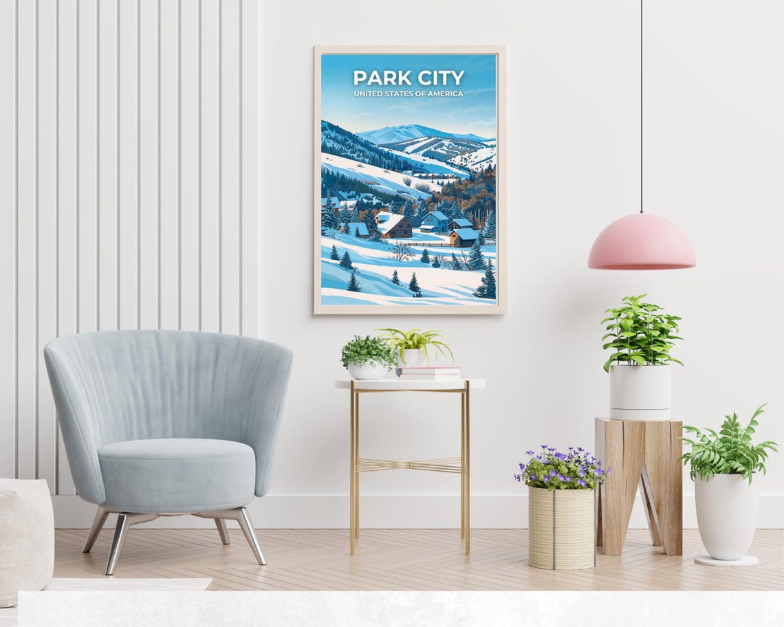 Park City City Print Park City Travel Poster Utah Travel Gift Park City Utah Poster Park City Gift - Image 2