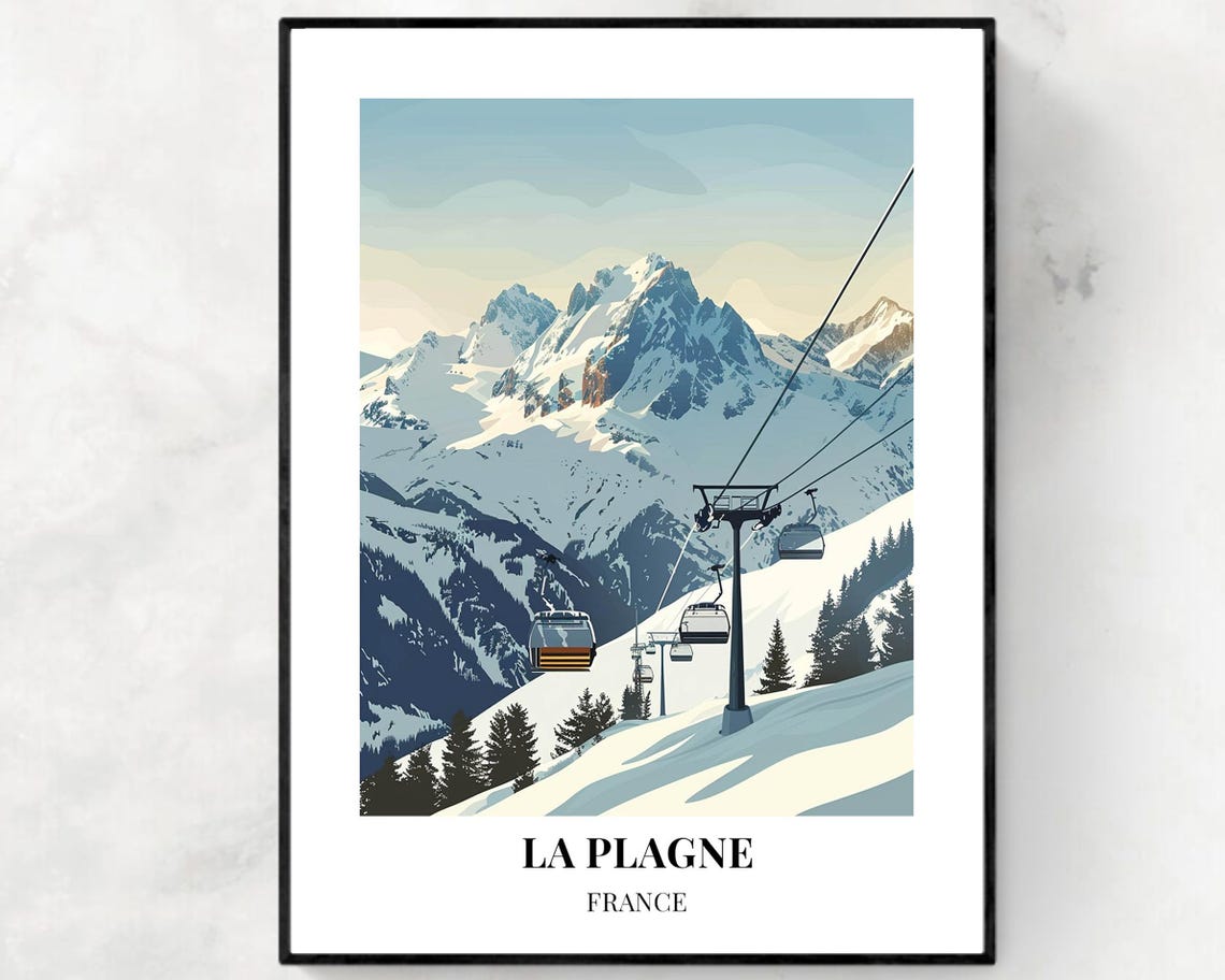 La Plagne France Travel Print Wall Art La Plagne France City Print La Plagne France Travel Gift La Plagne France Poster Travel Gift