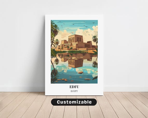 Edfu Egypt Travel Canvas Poster Custom Wall Art