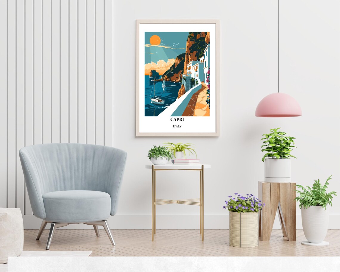 Capri Italy Travel Poster, City and Wedding Gift - Image 2