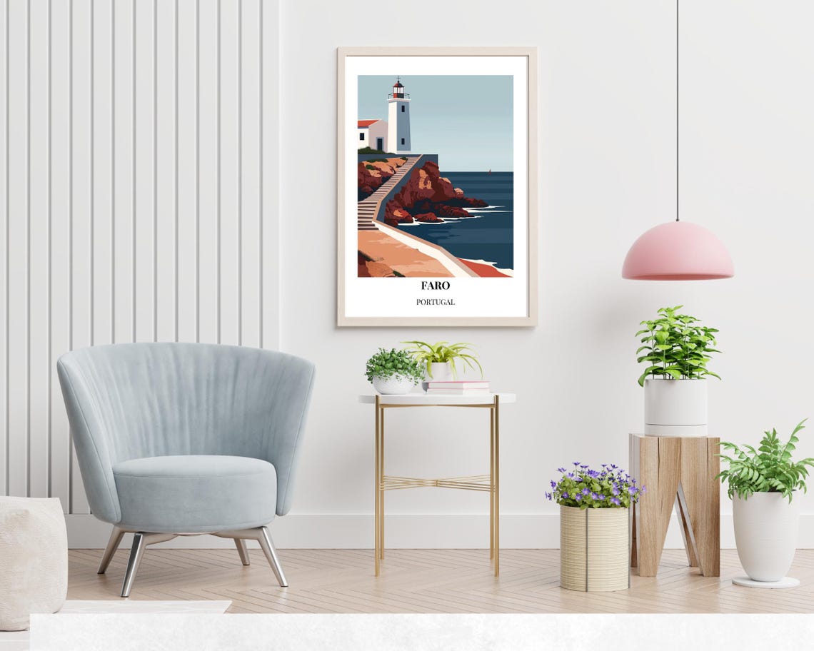 Faro Portugal Travel Print Wall Art Faro Portugal City Print Old Town Cidade Velha Travel Gift Wall Art - Image 2
