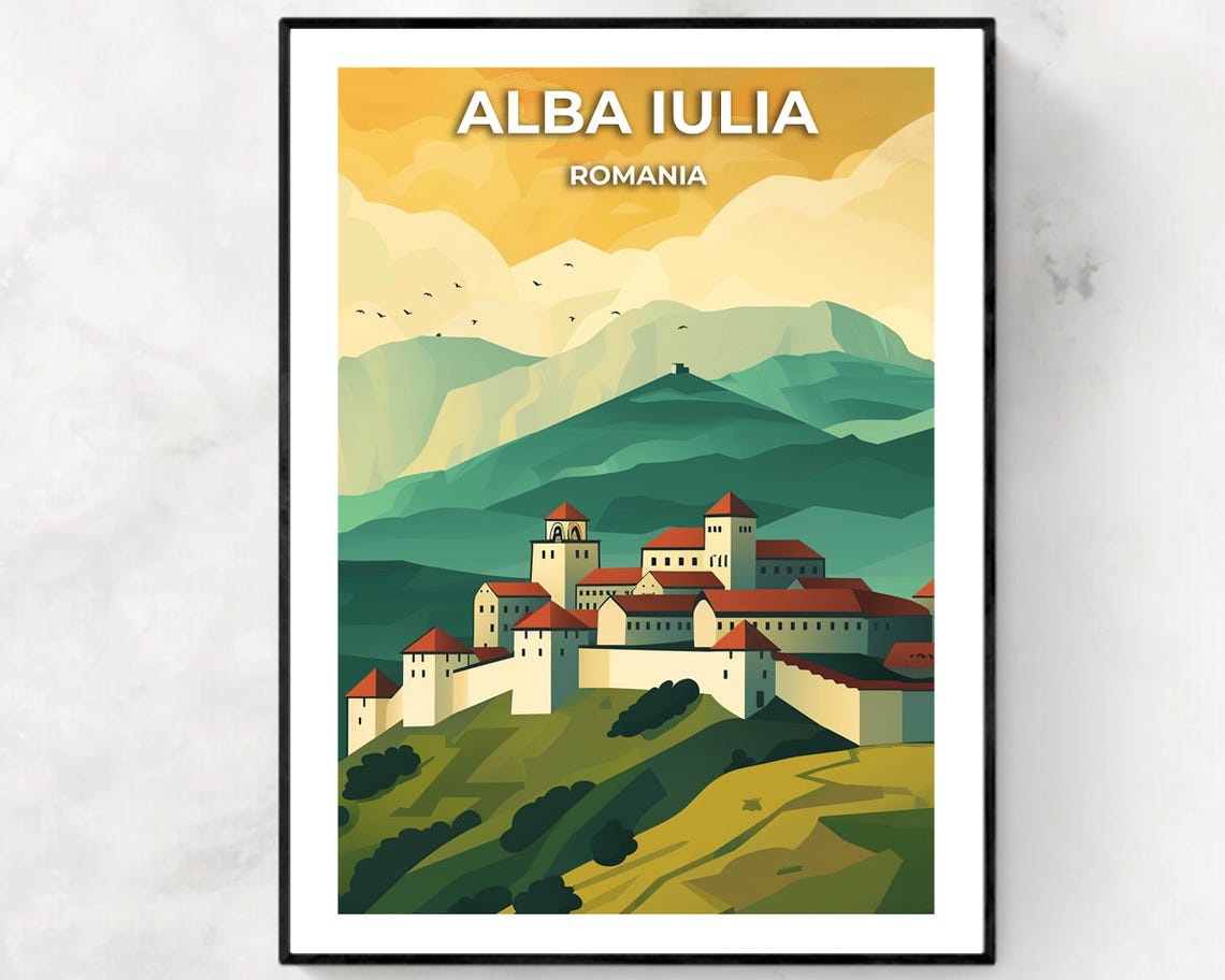 Alba Carolina Fortress Travel Print Wall Art Alba Iulia Romania City Print Alba Carolina Fortress Travel Gift