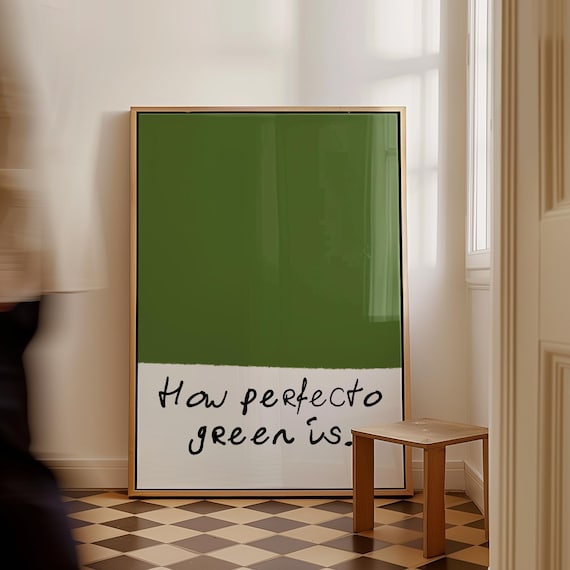 How Perfecto Green Is Handwritten Quote Minimalist Color Block Poster