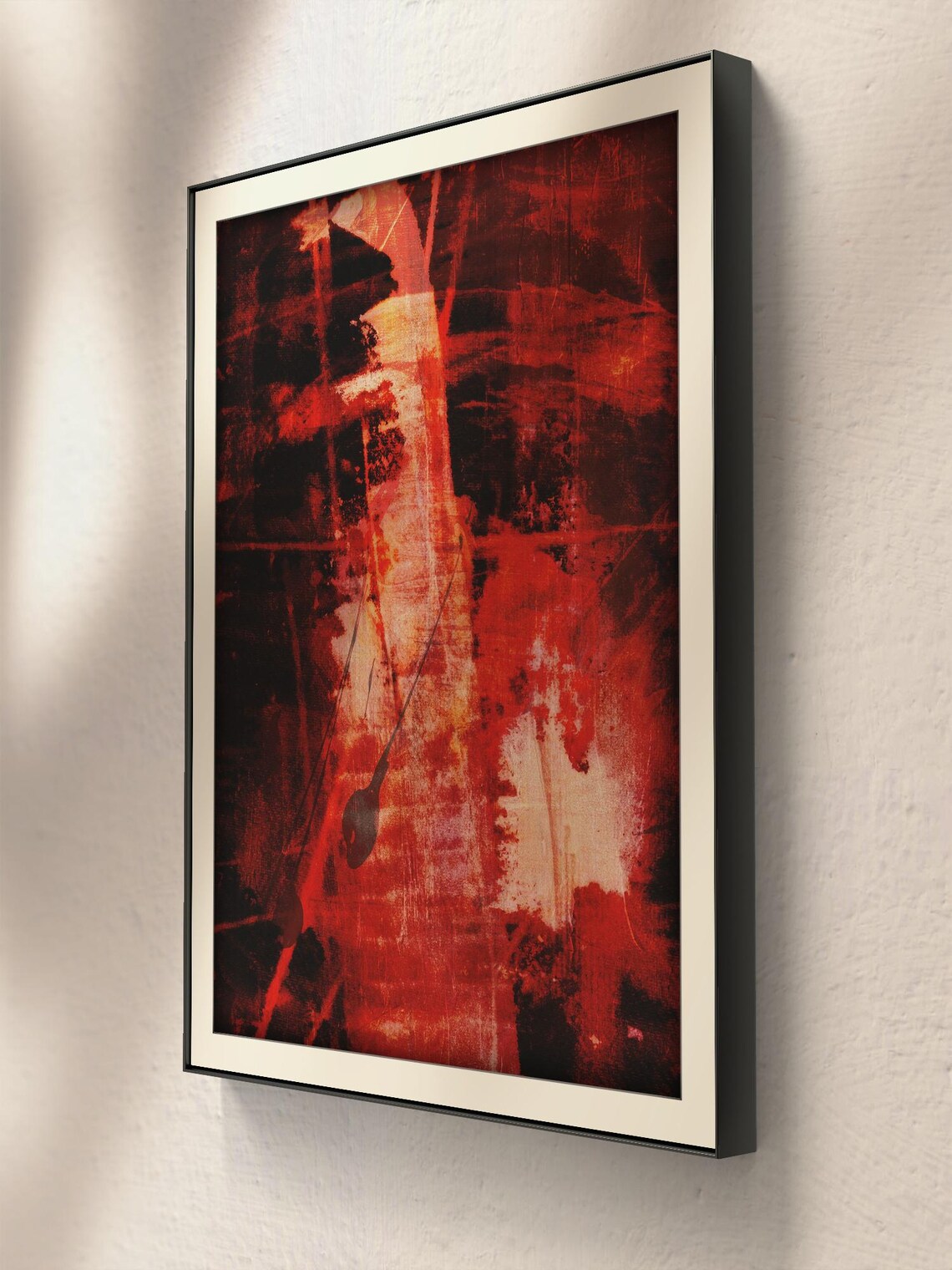 Abstract Nature Painting - Vibrant Reds Oranges And Blacks - Image 2