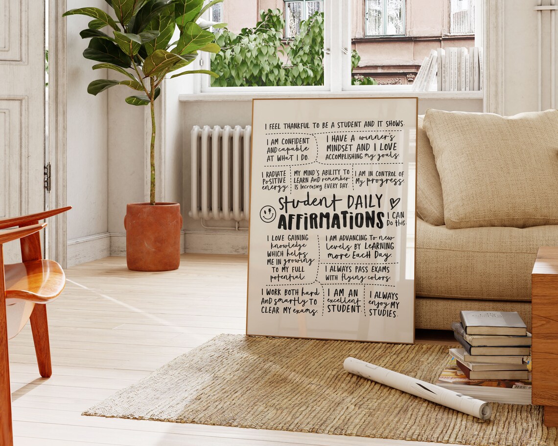 Student Daily Affirmations Classroom Poster Print - Image 3
