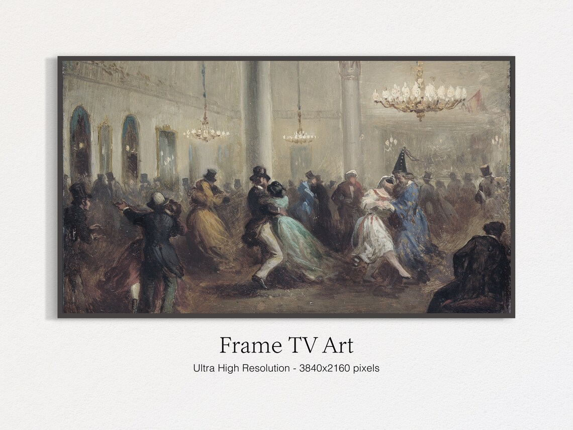 Vintage Masquerade Ball Painting, Art Print