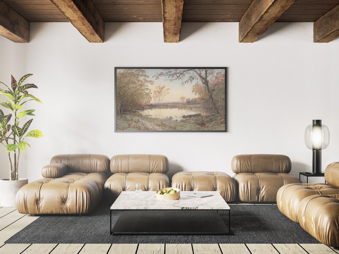 Autumn Watercolor Landscape Art Print for TV - Image 3