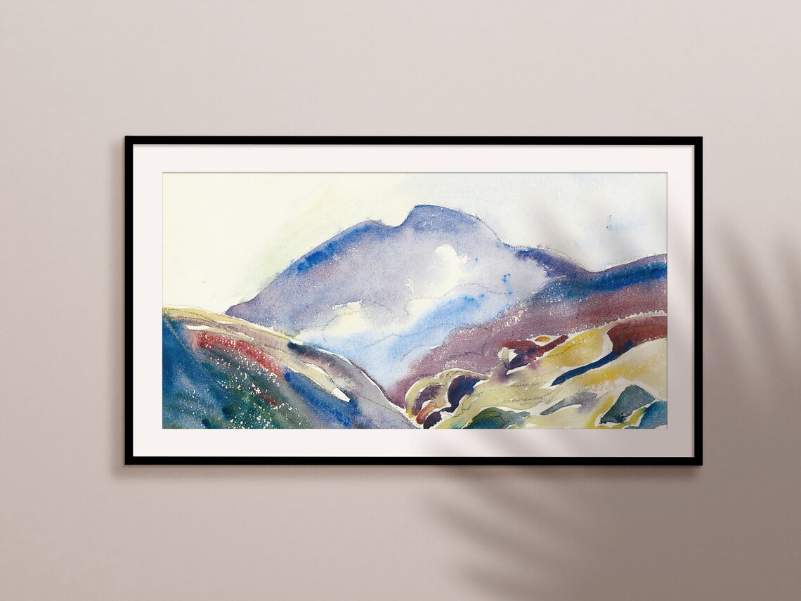 High Mountain Landscape, Watercolor Art - Image 2