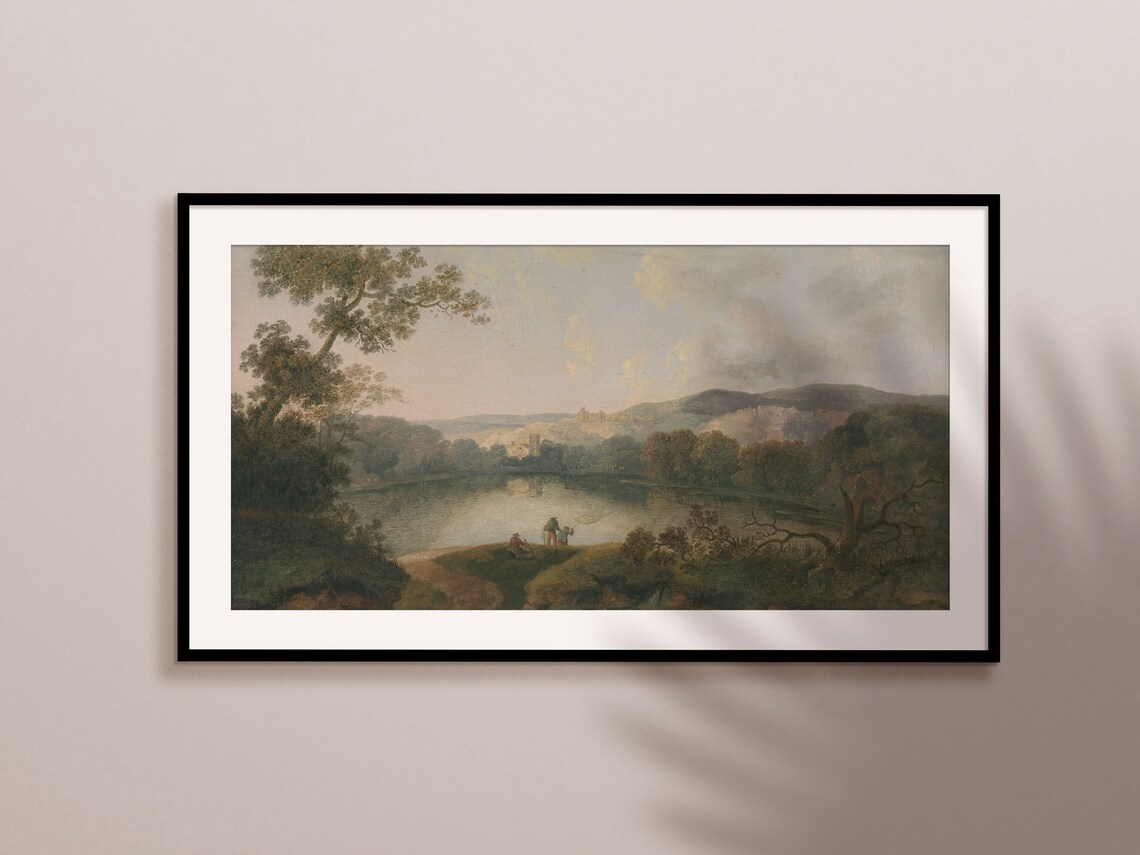 Forest Lake Landscape Oil Painting Art Print - Image 2