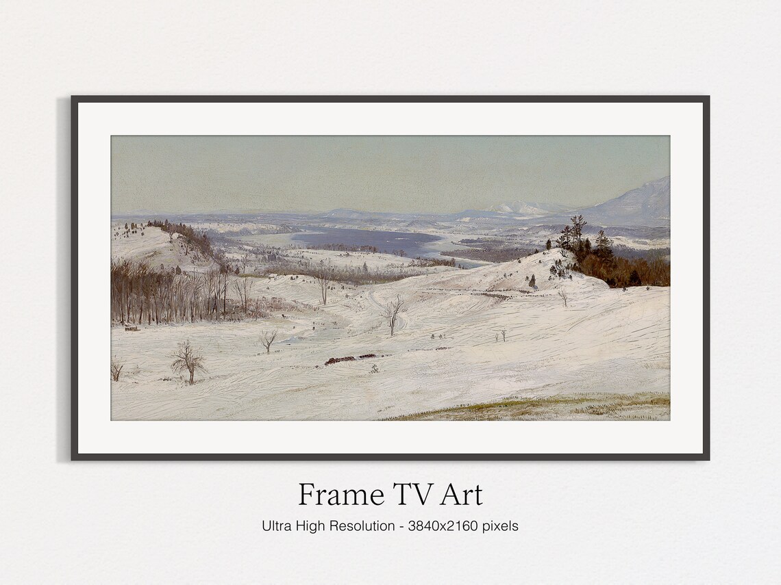 Frame Tv Art Christmas Winter Oil Landscape Vintage Painting Art For Tv Winter Christmas Art Instant - Image 4