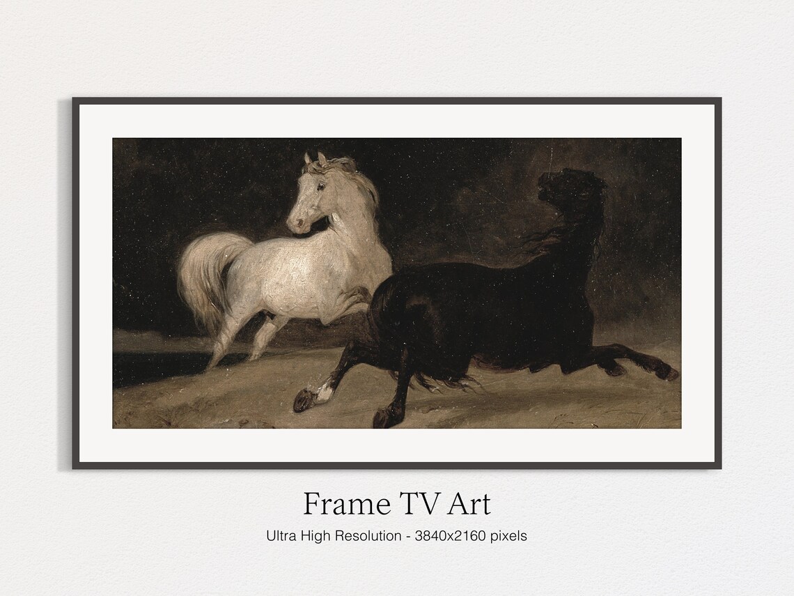 Classic Horses Painting, Farmhouse Art Print - Image 4