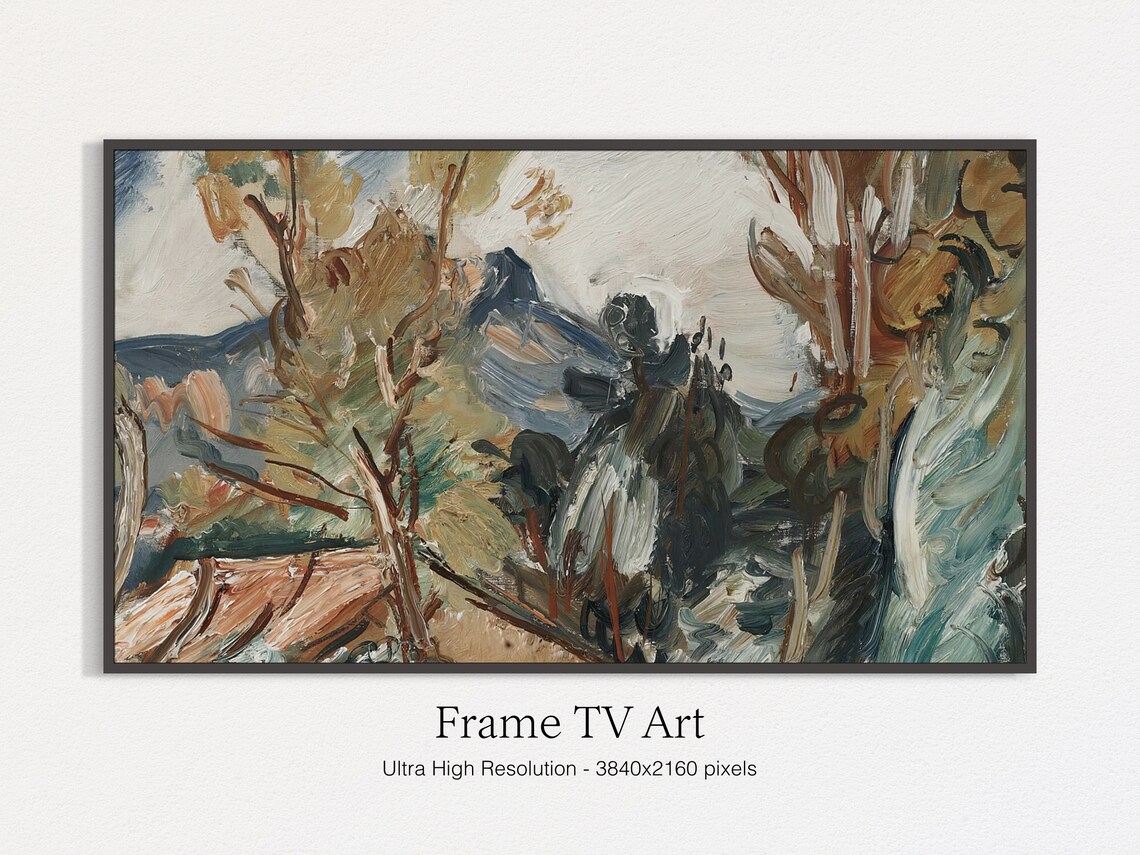 Vintage Oil Painting Art Print, Abstract Modern