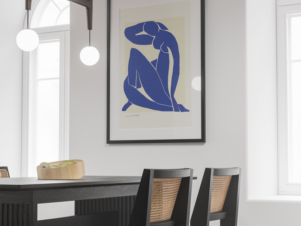 Blue Nude Artwork, Minimalist Modern Art Print - Image 5