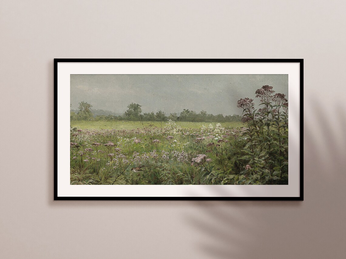 Vintage Oil Landscape Painting Art Print - Image 2