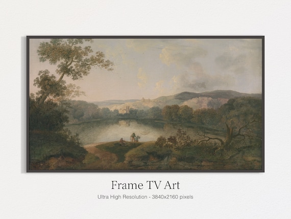 Forest Lake Landscape Oil Painting Art Print