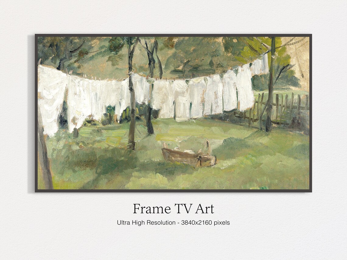Vintage Oil Painting Art Print, Frame TV Art