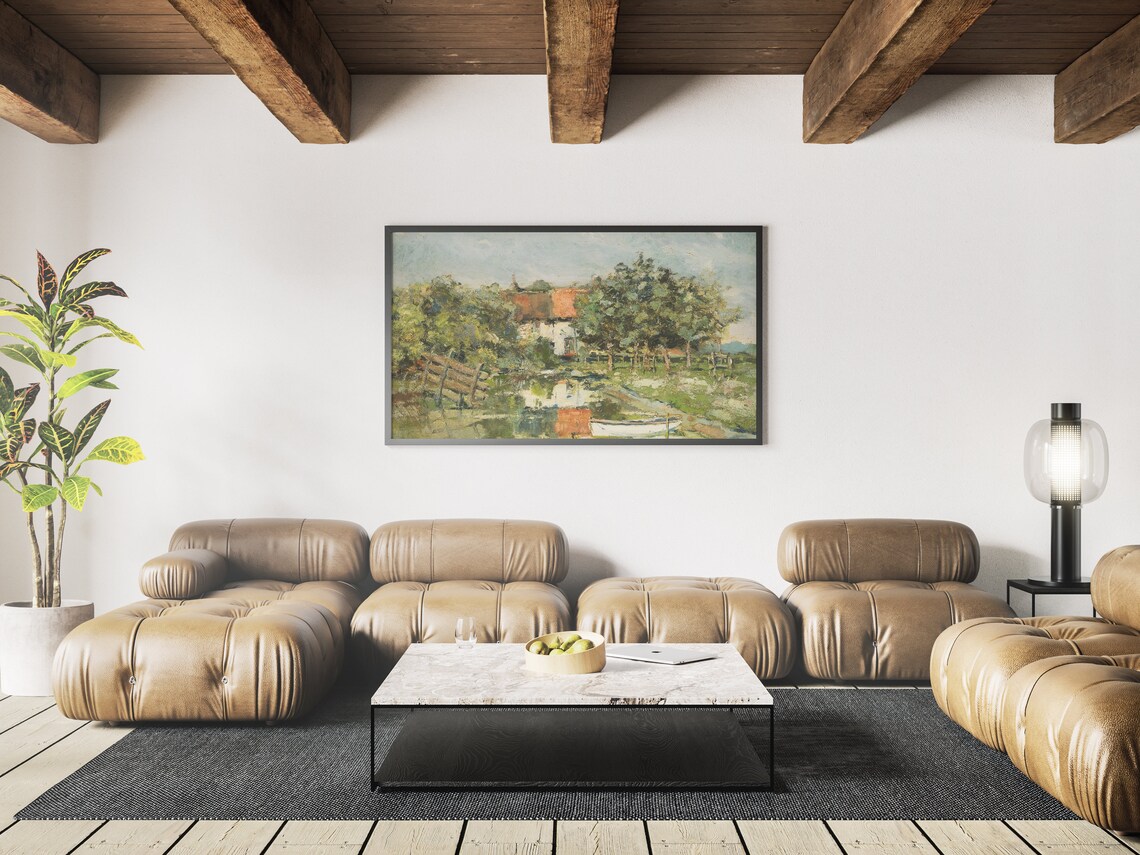 Summer Countryside Farm Painting Art Print - Image 4
