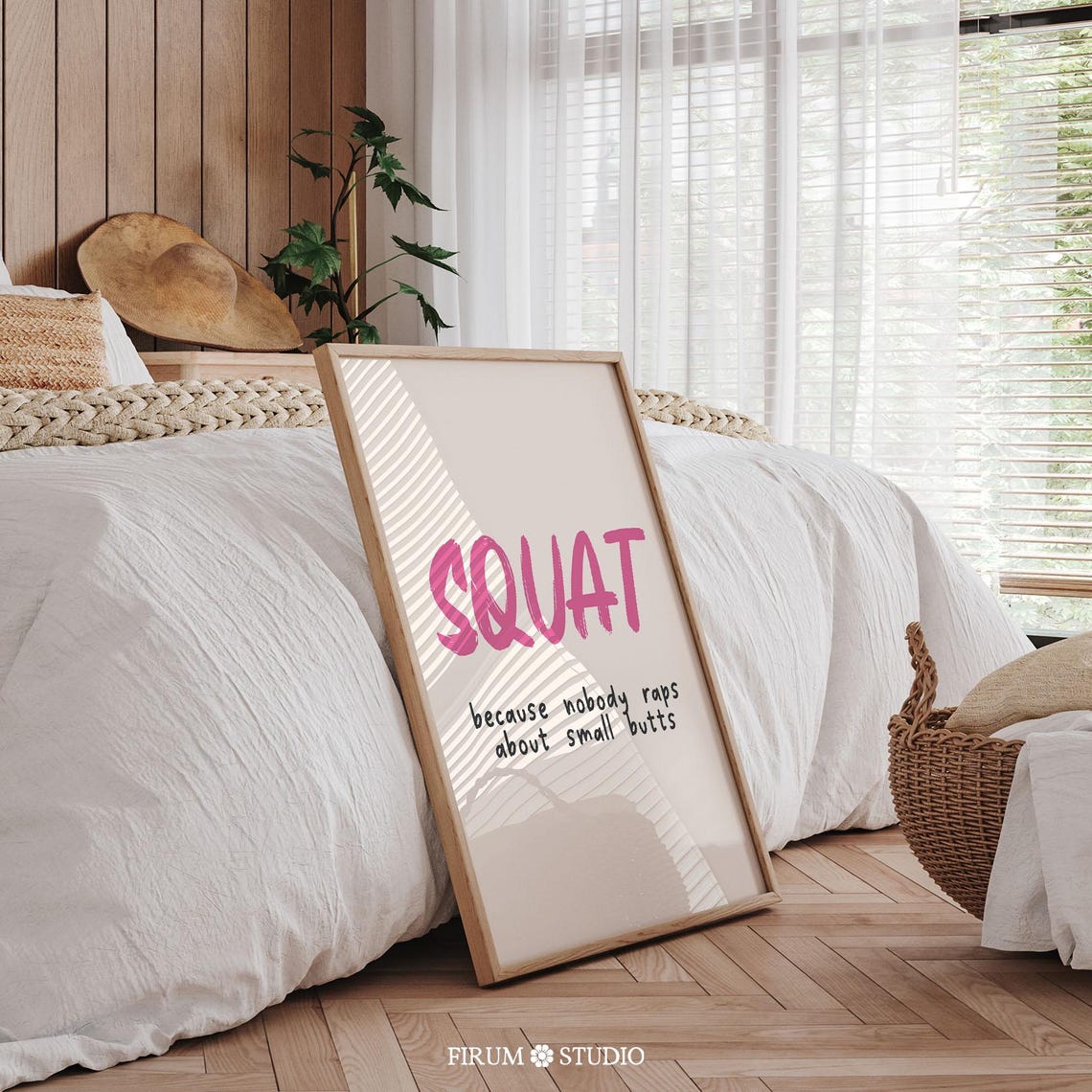 Squat Because Nobody Raps About Small Butts Funny Gym Poster - Image 2