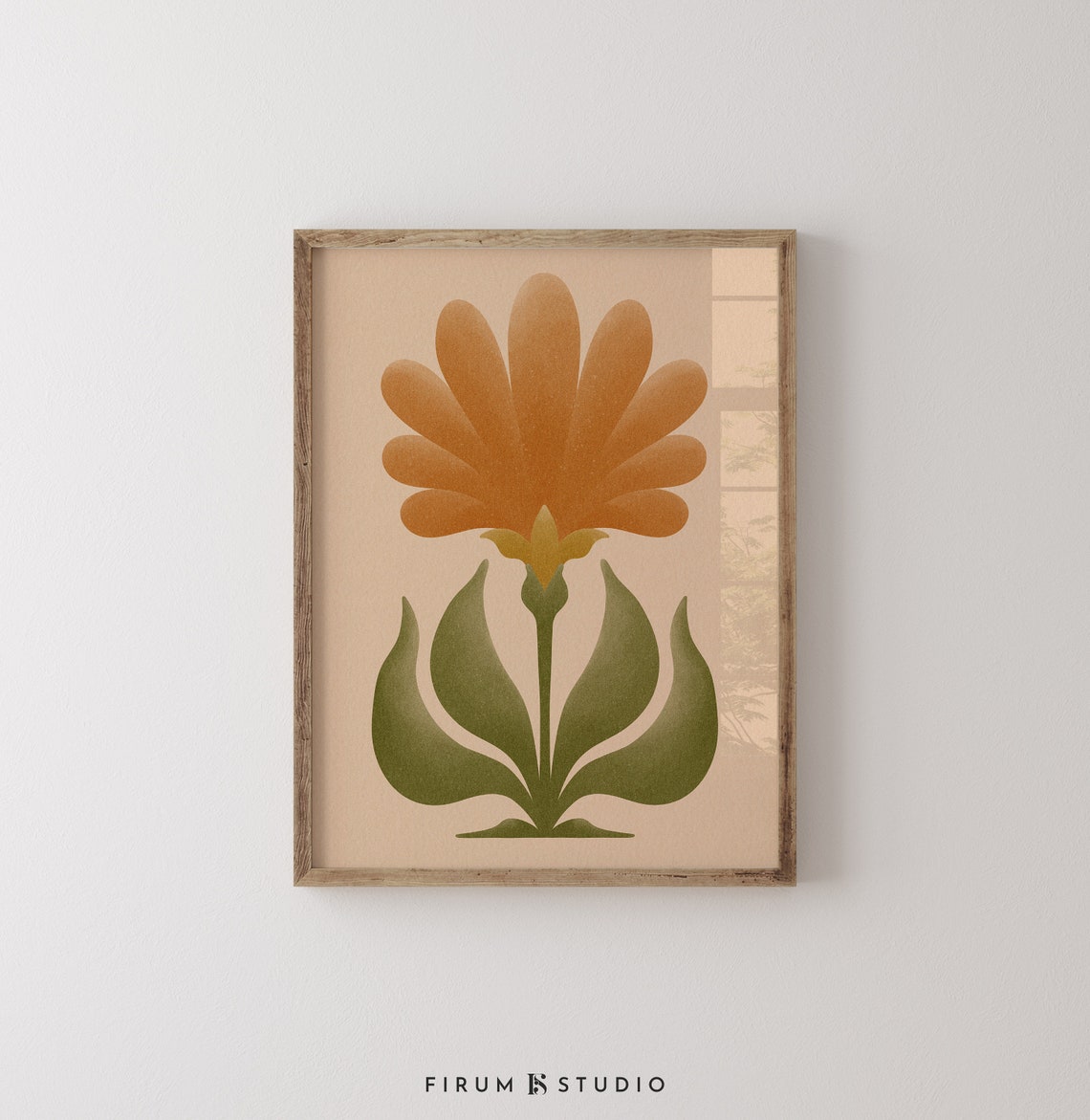 Terracotta Retro Flower Warm Tones Botanical Vintage Style Poster