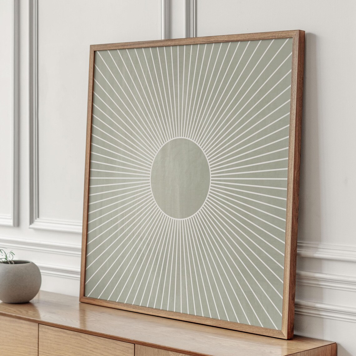 Sage Green Sunburst, Mid-Century Modern Art Print - Image 2