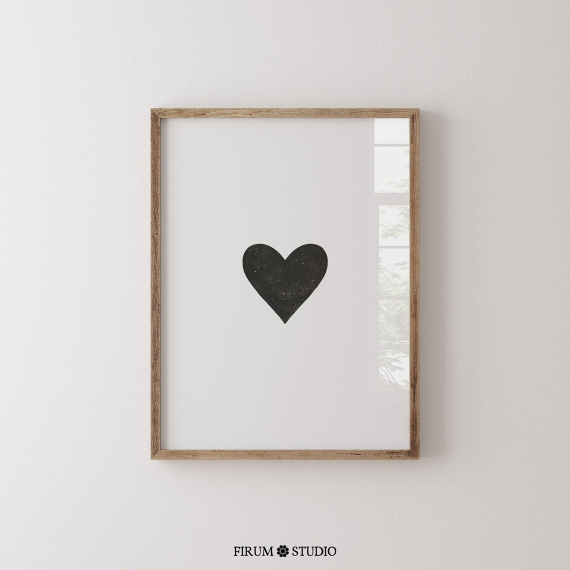 Minimal Heart Black And White Poster, Scandinavian Print - Image 2