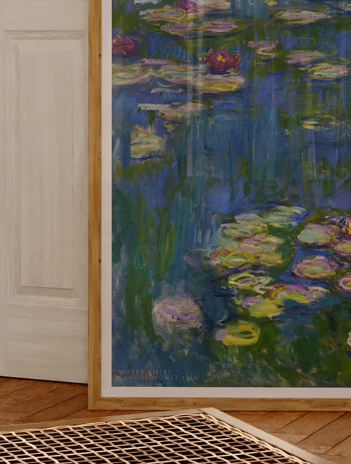 Claude Monet Water Lilies Blue Pond Floating Blossoms Poster - Image 3