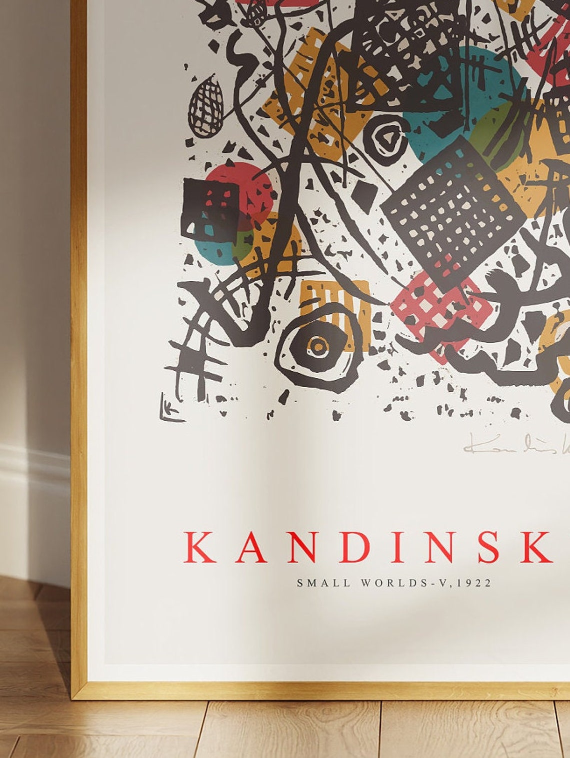 Wassily Kandinsky Small Worlds V 1922 Black Red Woodcut Poster - Image 3
