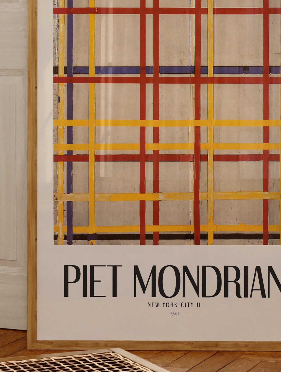 Piet Mondrian New York City II 1941 Colorful Grid Lines Poster - Image 3