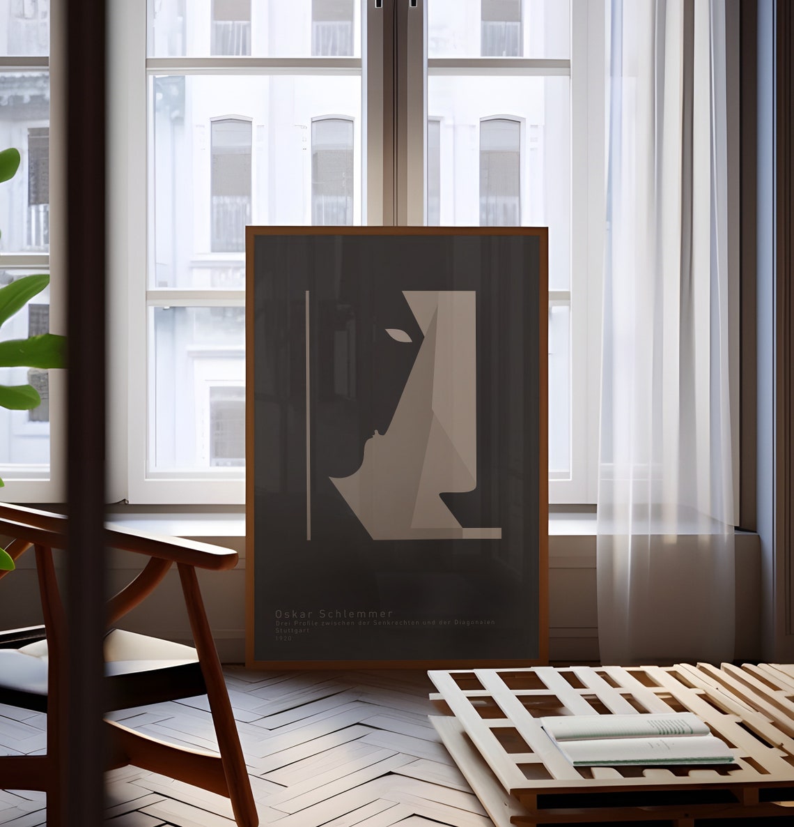 Oskar Schlemmer Drei Profile 1920 Geometric Faces Abstract Art Poster - Image 2