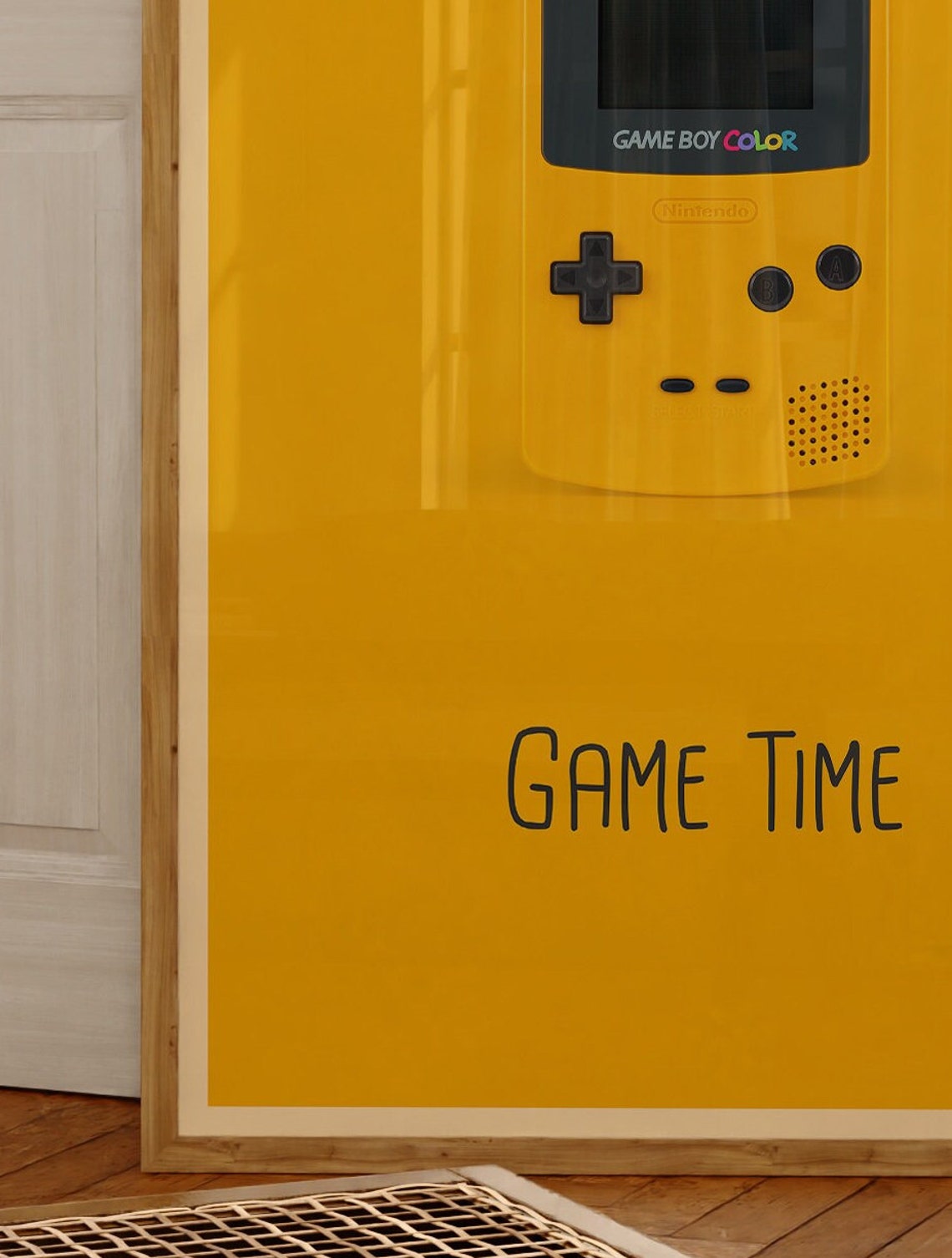 Game Time Yellow Game Boy Color Retro Handheld Console Poster - Image 3
