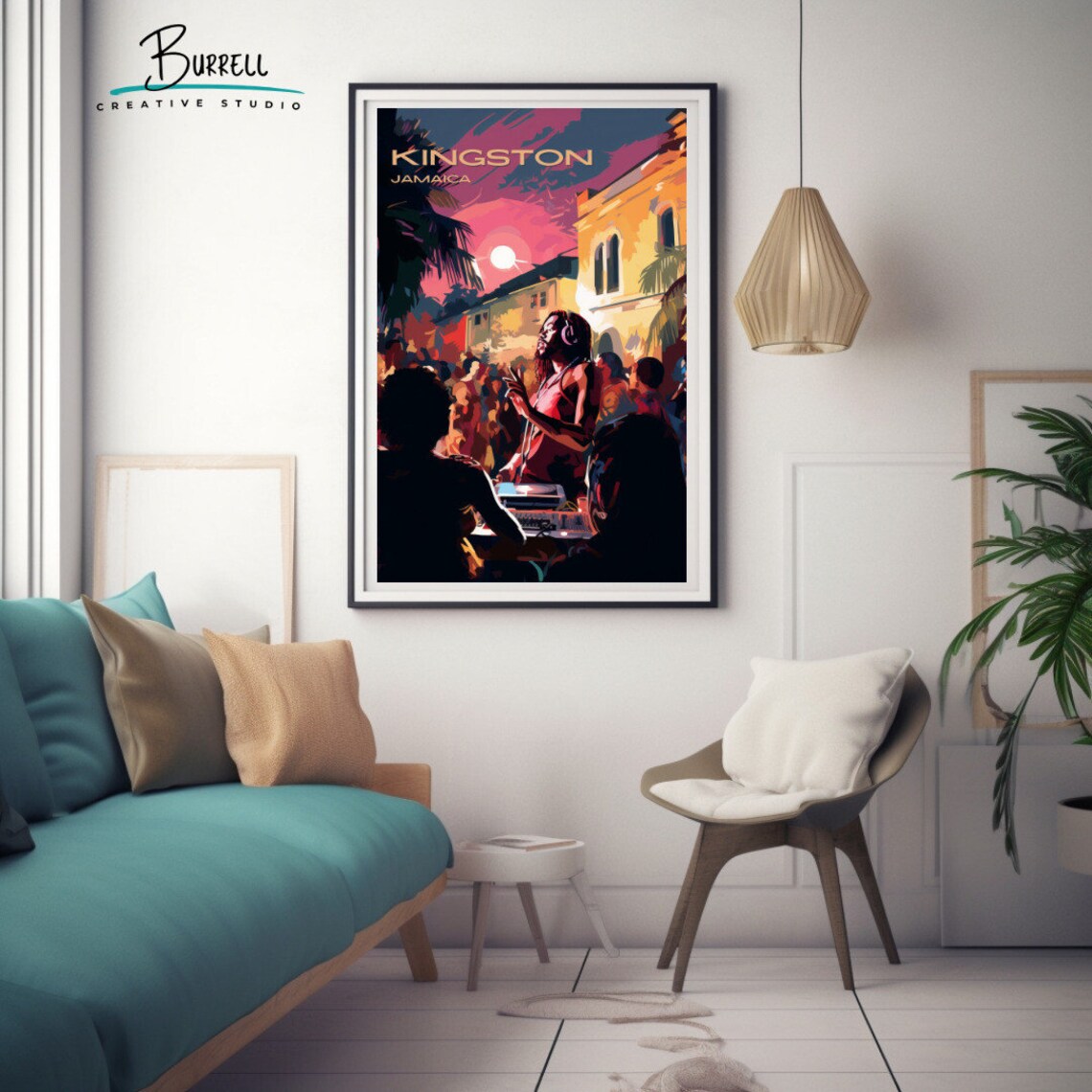 Kingston Jamaica Street Party Travel Poster - Image 3