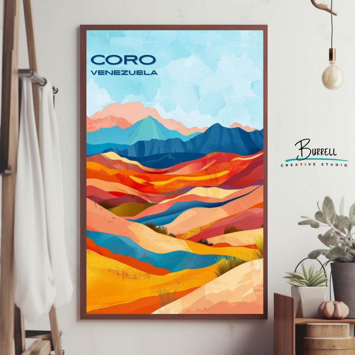 Coro Venezuela Dunes Desert National Park Colorful Travel Poster - Image 4