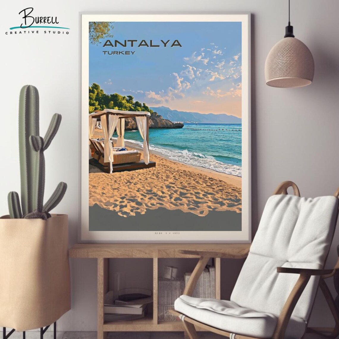 Antalya Turkiye Lara Beach Travel Poster - Image 2