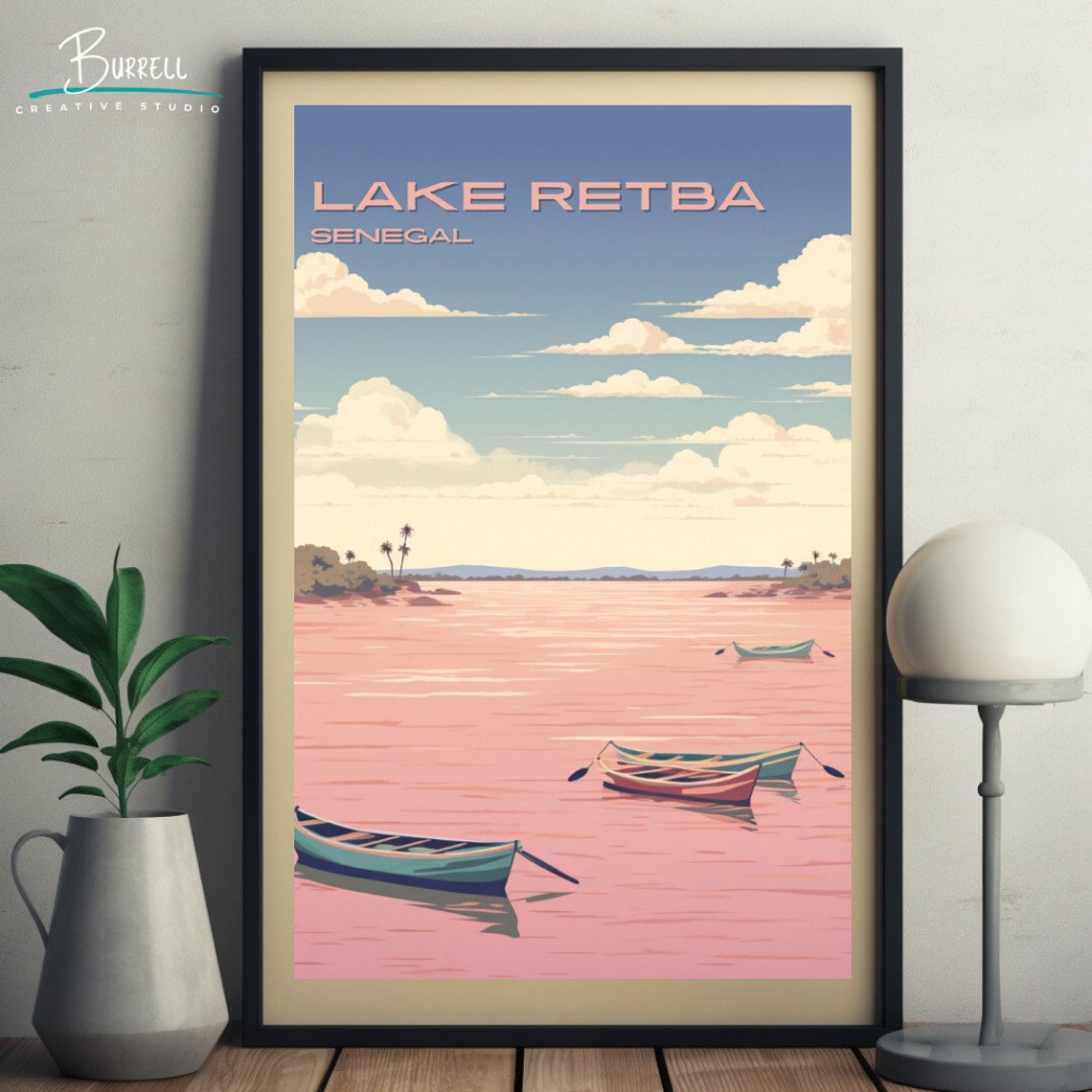 Dakar Senegal Lake Retba Travel Poster Wall Art Poster Print - Image 5