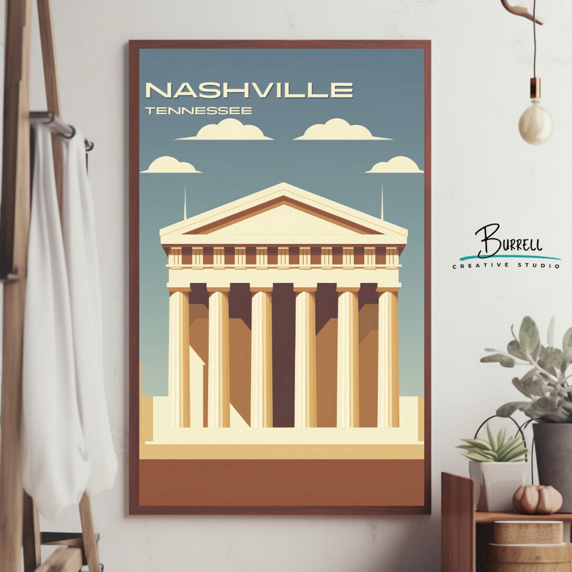 Nashville Tennessee Parthenon Greek Temple Illustration Travel Poster - Image 3