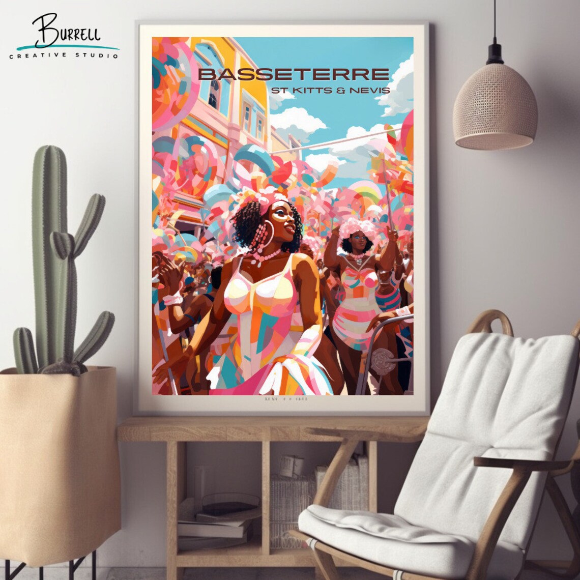 Basseterre Saint Kitts Carnival Dancers Festival Color Travel Poster - Image 2