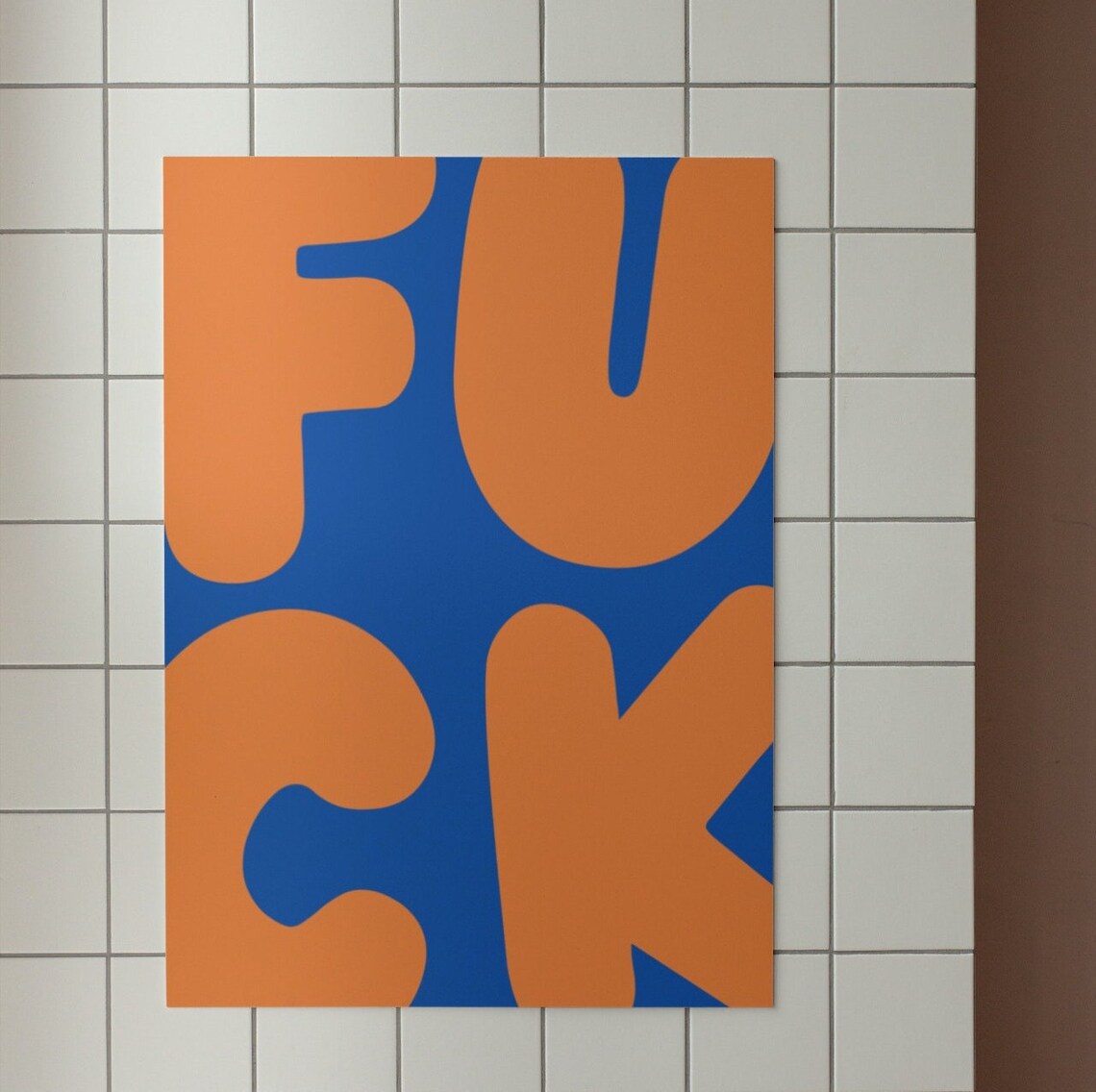 Fck Wall Print, Modern Funny Retro Poster