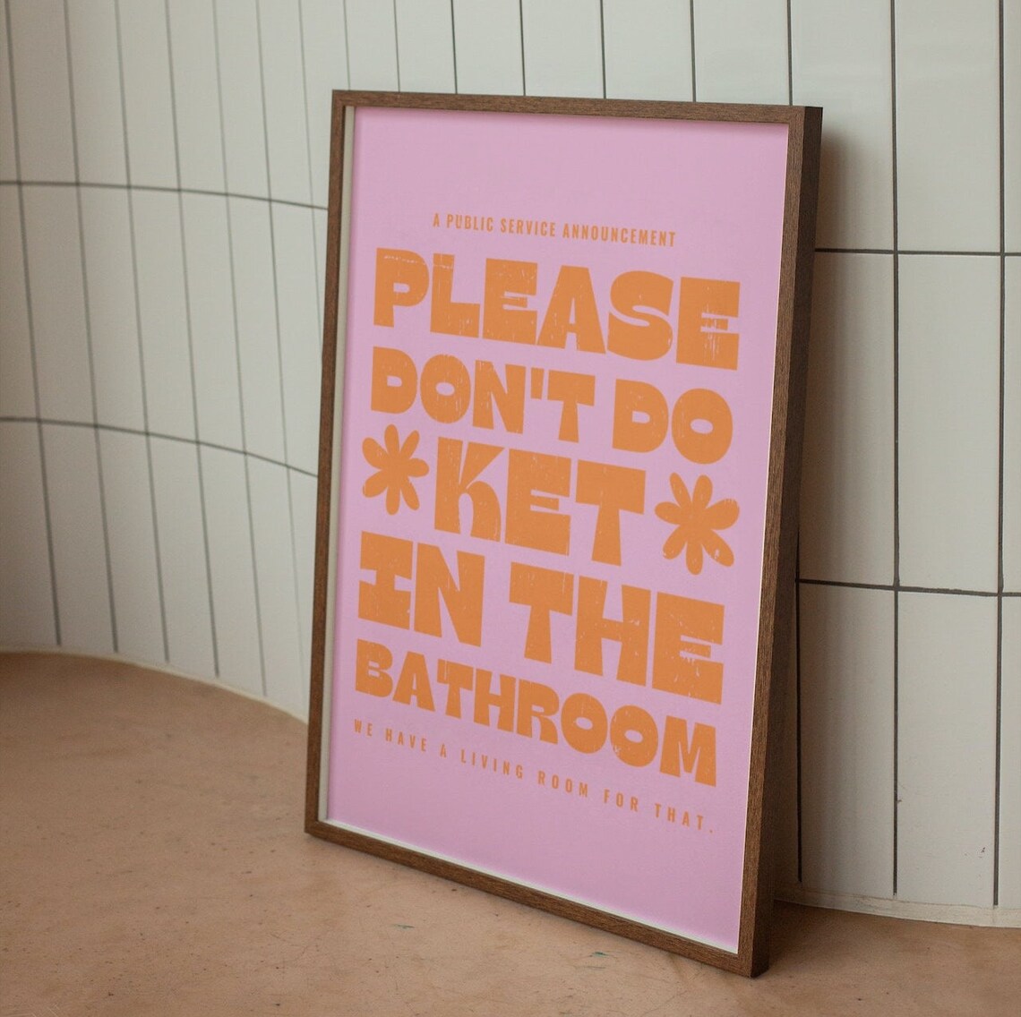 Please Dont Do Ket In The Bathroom Wall Print Retro Wall Decor Funny Print Prints Large Art - Image 2
