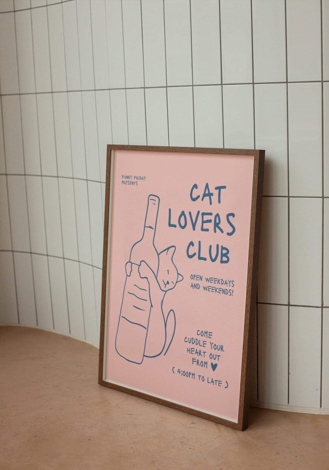 Cat Lovers Club Cute Cat Art Print, Cat Poster - Image 2