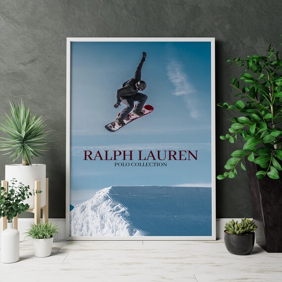 Ralph Lauren Polo Collection Snowboarder Jump Winter Art Poster