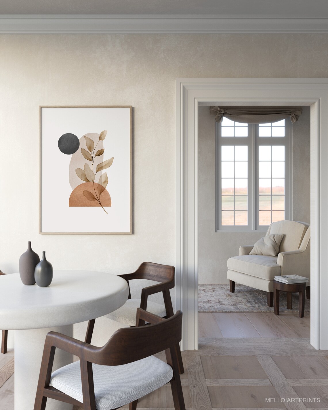 Bohemian Geometric Shapes, Mid-Century Art Print - Image 2