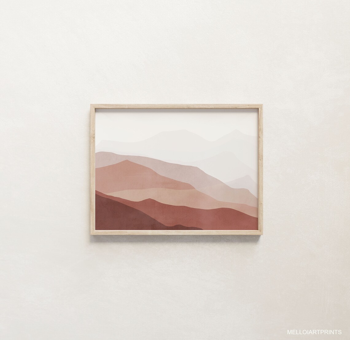 Terracotta Mountain Landscape Print Wall Art Boho Prints Abstract Landscape Interior Decor Burnt Orange Wall Art - Image 2