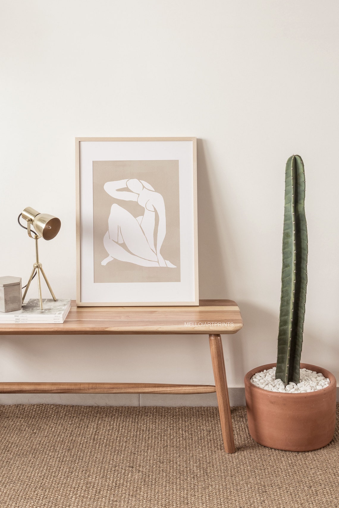 Matisse Inspired Seated Figure Cutout Neutral Beige Wall Art - Image 2