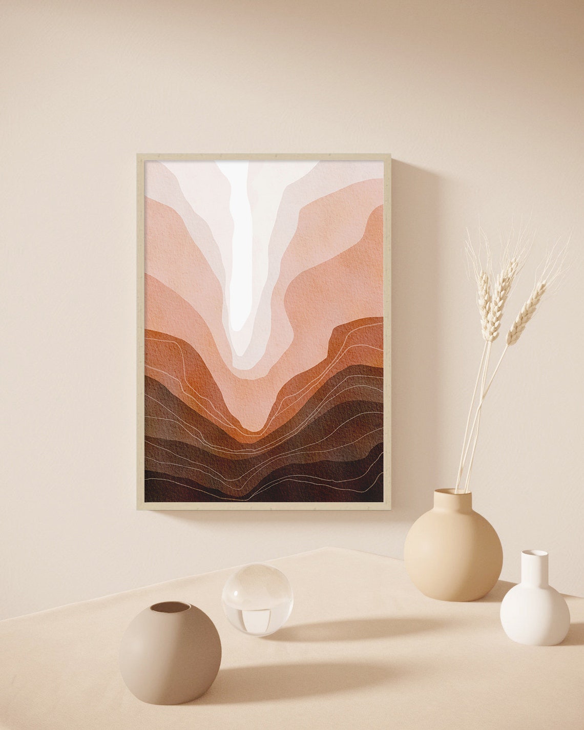 Terracotta Canyon Layers Abstract Earth Tone Modern Wall Poster - Image 2