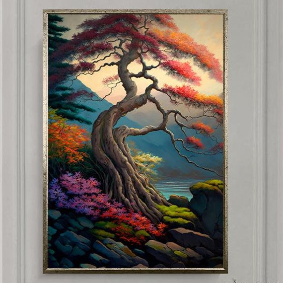 Surreal Tree Print Art Abstract Tree Print Art Ready To Hang Wall Decor Colorful Tree Print Art Global Warming Art