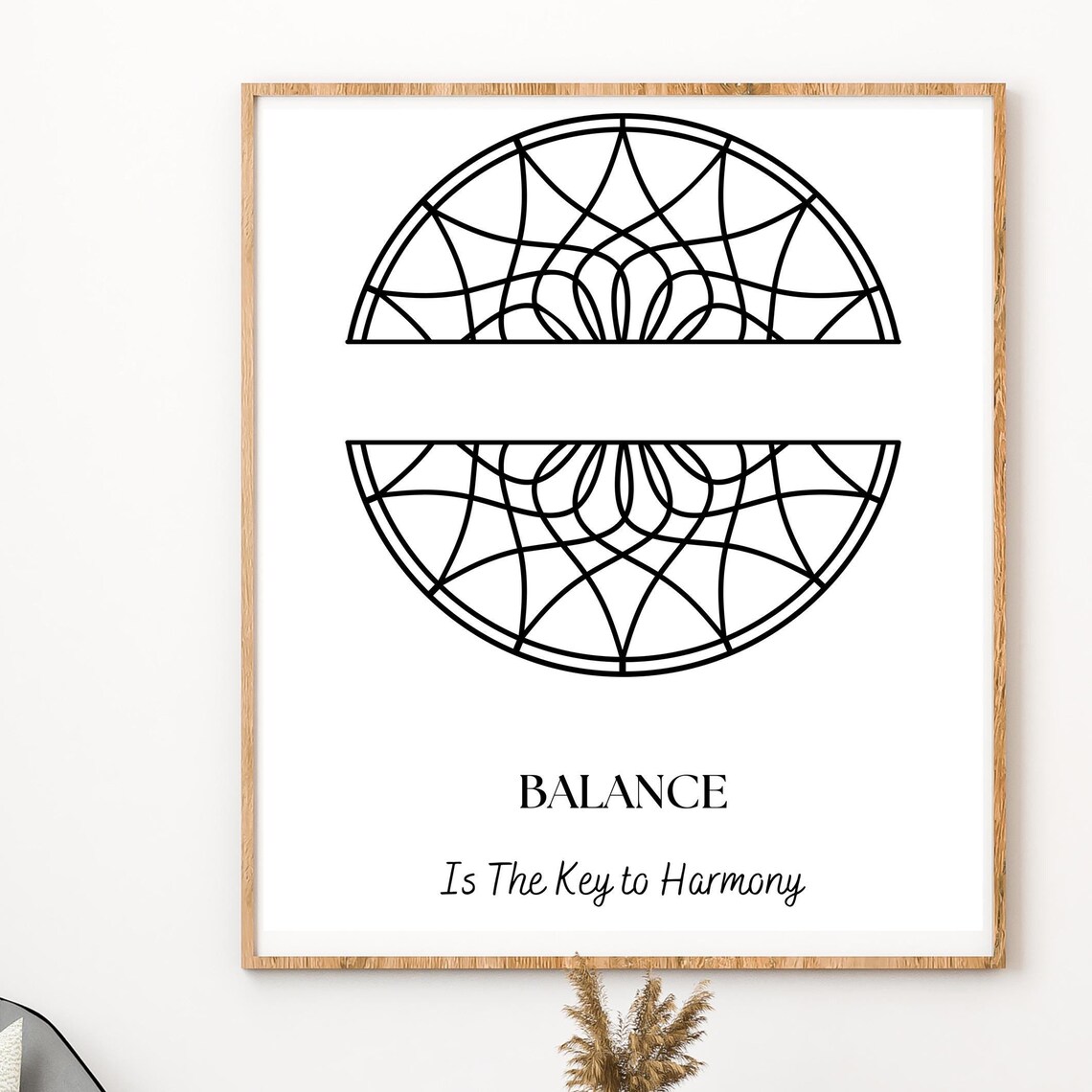 Balance Is the Key to Harmony Geometric Mandala Quote Art Poster - Image 4