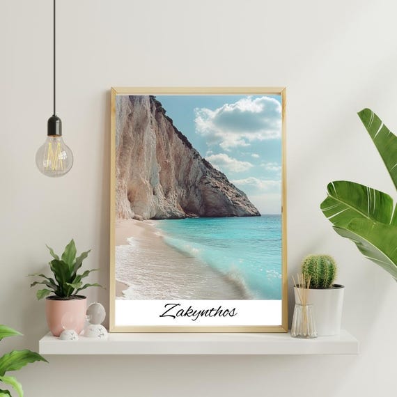 Zakynthos Greece Wall Art Posters Cafe Decor Home World Poster Design