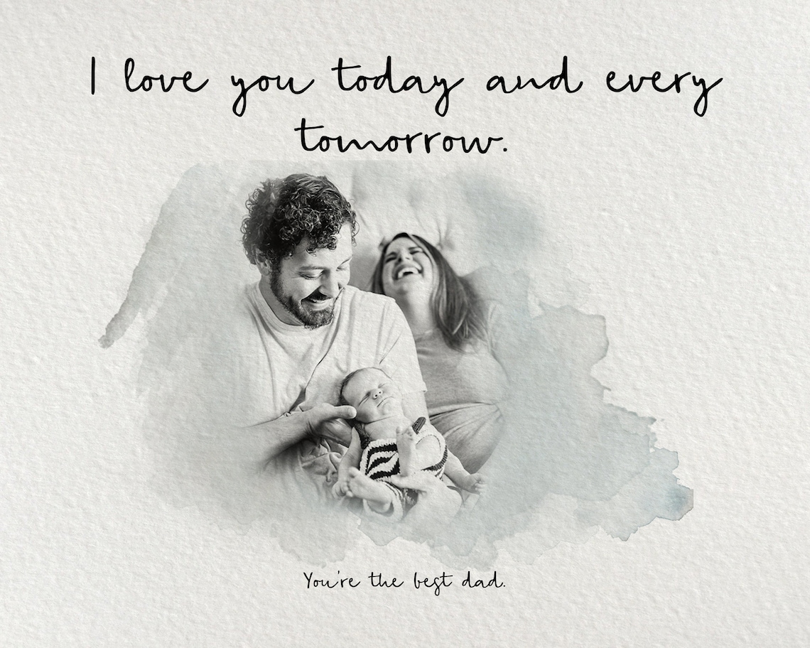 Forever Your Little Girl Cheek Kiss Father's Day 2021 Portrait Print - Image 7
