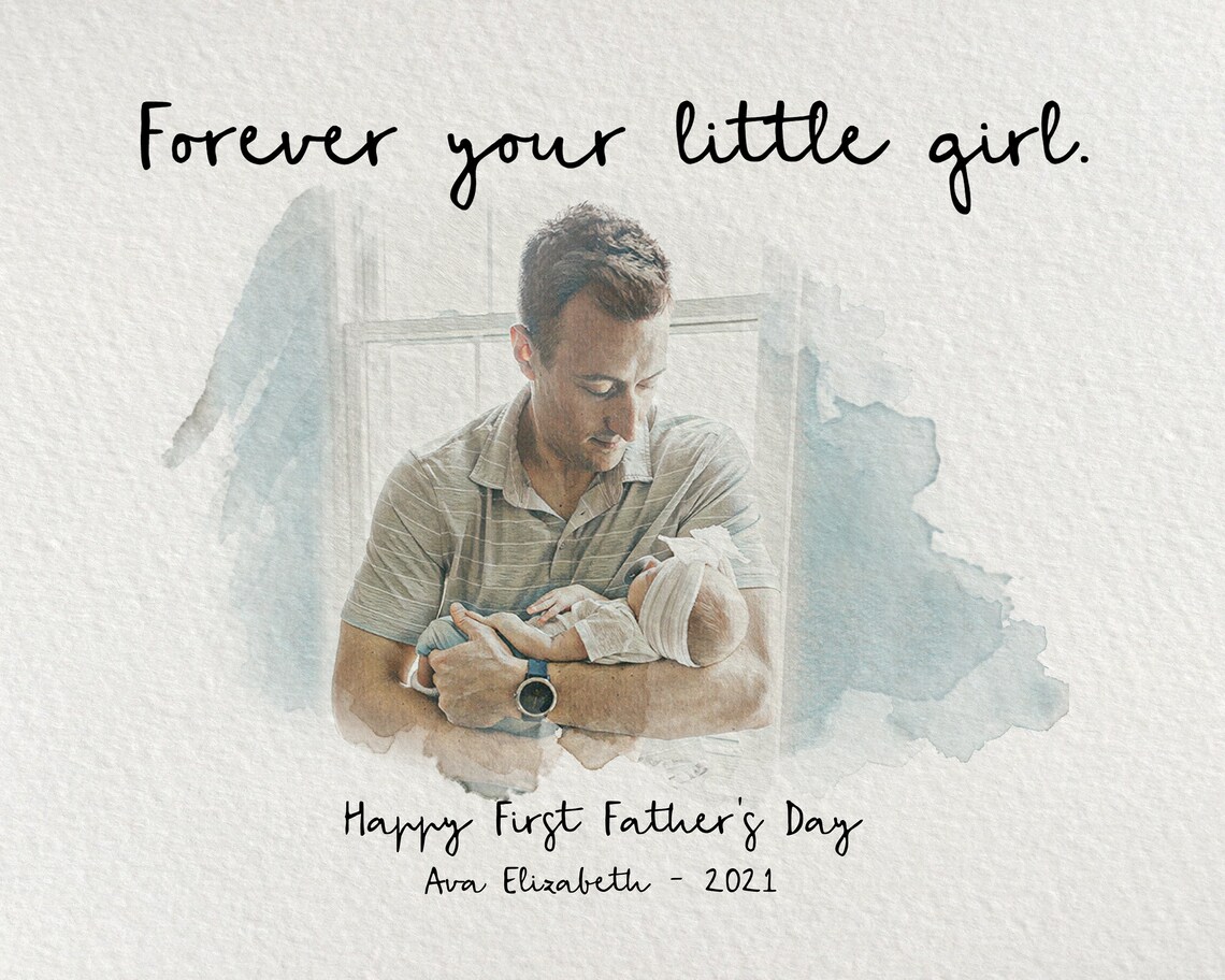 Personalized Fathers Day Gift, Custom Dad Portrait - Image 5